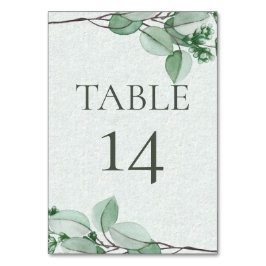 Trouwtafelnummer | Elegante Waterverf Eucaly Kaart
