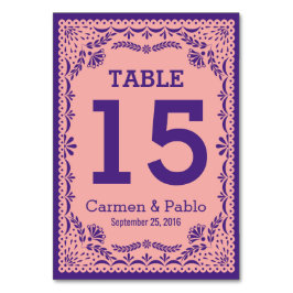 Trouwtafelnummer in Papel Picado Design Kaart