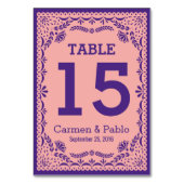 Trouwtafelnummer in Papel Picado Design Kaart (Voorkant)