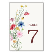 Trouwtafelnummer met wilde bloemen kaart (Achterkant)