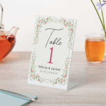 Trouwtafelnummer met wilde bloemen