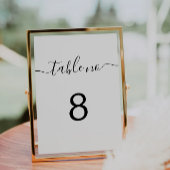 Trouwtafelnummers, afdrukbare tabelnummers, reclamebord met voetstuk