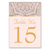 Trouwtafelnummers | Boho Floral Mandala Gold Kaart (Achterkant)