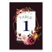 Trouwtafelnummers voor Bourgondische gouden bruilo Kaart (Achterkant)