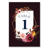 Trouwtafelnummers voor Bourgondische gouden bruilo Kaart (Voorkant)