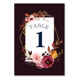 Trouwtafelnummers voor Bourgondische gouden bruilo Kaart