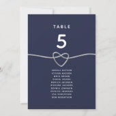 Trouwtafelstoelindeling met marineblauw hart (Achterkant)