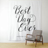 Trouwtapijt 'Beste Dag Ooit' Aangepaste Achtergron Wandkleed (In situ)