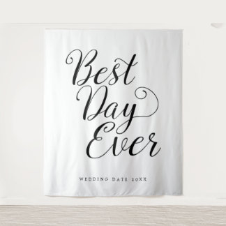 Trouwtapijt 'Beste Dag Ooit' Aangepaste Achtergron Wandkleed
