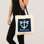 Trouwtas met nautisch anker en witte duiven tote bag (Voorkant (product))