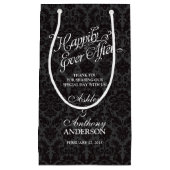 Trouwtas nog lang en gelukkig na Black Damask Klein Cadeauzakje (Voorkant)