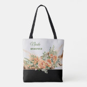 Trouwtas Peach Roses & Driftwood Tote Bag (Achterkant)