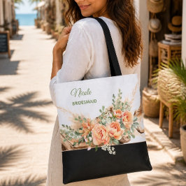 Trouwtas Peach Roses & Driftwood Tote Bag