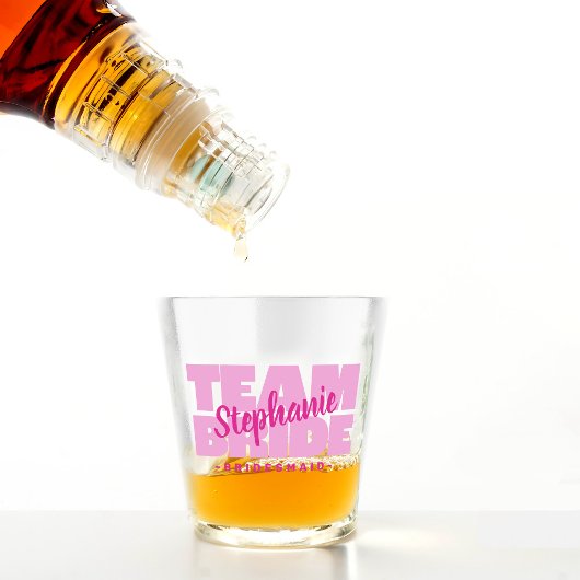 Trouwteam Bruid Bruidsmeisje Roze Favoriet Shot Glas