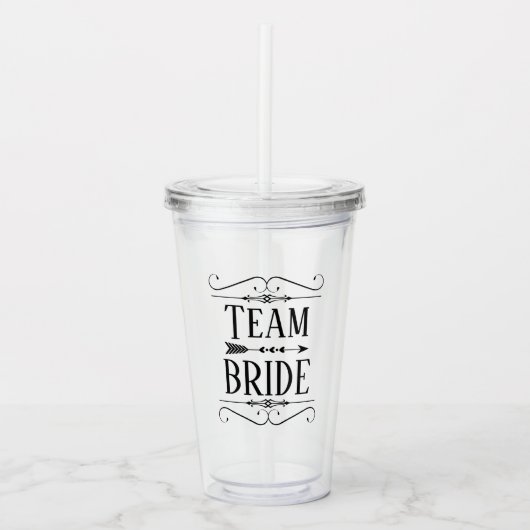 TROUWTEAM BRUID BRUIDSPARTIJ TUMBLER ACRYL DRINKBEKER (Voorkant)
