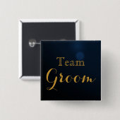 Trouwteam Bruidegom Goud Vierkante Button 5,1 Cm (Voorkant /achterkant)