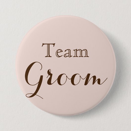 Trouwteam Groom Ronde Button 7,6 Cm (Voorkant)