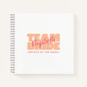 Trouwteam Moeder van de Bruid Naam Retro Perzik Notitieboek (Voorkant)