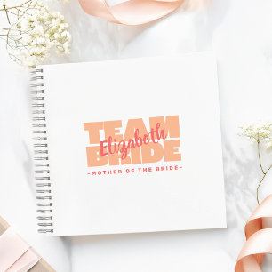 Trouwteam Moeder van de Bruid Naam Retro Perzik Notitieboek