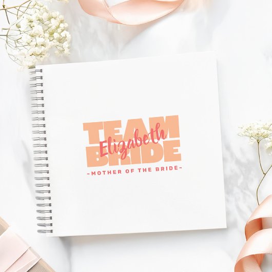 Trouwteam Moeder van de Bruid Naam Retro Perzik Notitieboek