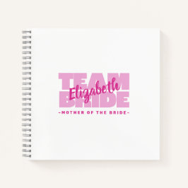 Trouwteam Moeder van de Bruid Naam Retro Roze Notitieboek