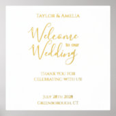 Trouwteken Elegant Script Echt Goud Folie Folie Afdrukken (Voorkant)