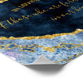 Trouwteken 'In Loving Memory' met Navy Blauwe Goud Poster (Hoek)