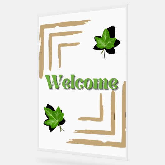 Trouwteken klimop acryl bord (Hoek)