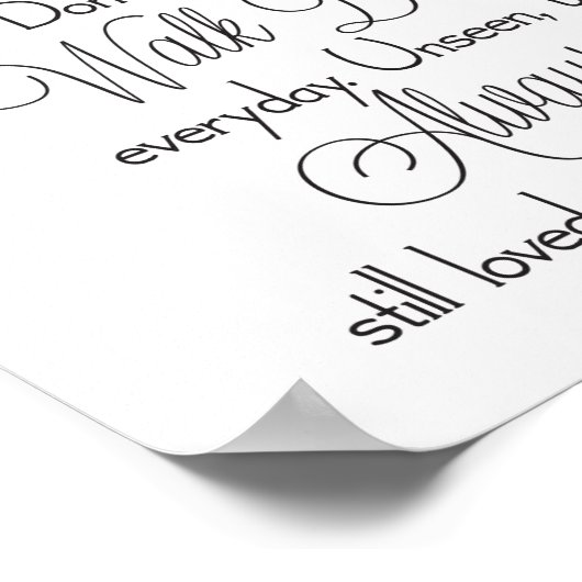 Trouwtekst bord 'In Loving Memory' Poster (Hoek)