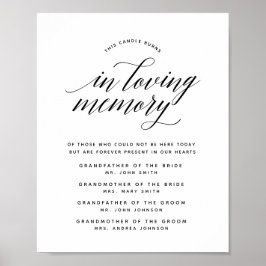 Trouwtekst 'in liefdevolle herinnering' trouwbord  poster