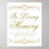Trouwtekst 'Loving Memory' in gouden kalligrafie Poster (Voorkant)