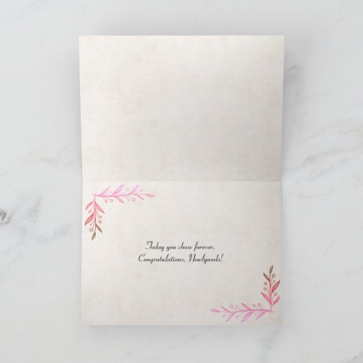 trouwtekst met bloemontwerp kaart (Binnen)