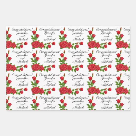 Trouwtekst personaliseren 3 teksten uw tekst rode inpakpapier vel (Voorkant 2)