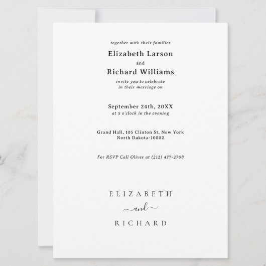 Trouwtekst sjabloon kaart (Voorkant)