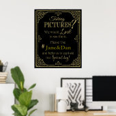 trouwtekst sociale media elegante gouden glitter poster (Thuiskantoor)