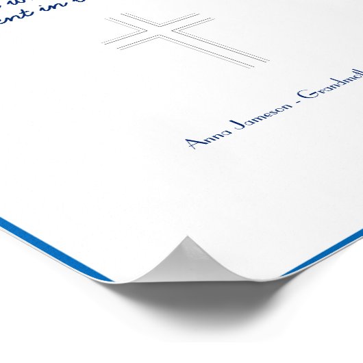 Trouwtekst 'Ter nagedachtenis' Poster (Hoek)