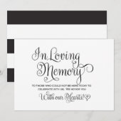 Trouwtekstbord 'In Loving Memories' Kaart (Voorkant / Achterkant)