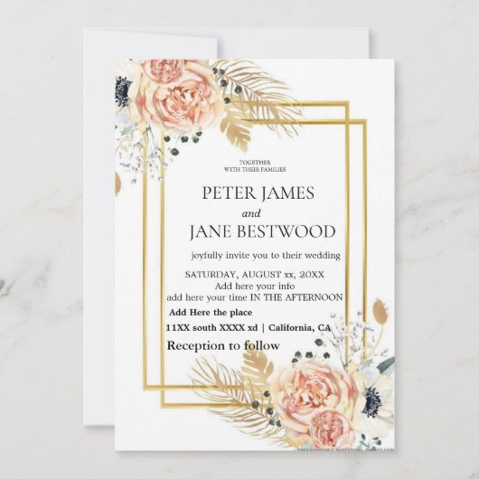 Trouwtemplate eenvoudig kaart (Voorkant)