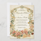 Trouwtemplate met oude wilde bloemen kaart (Voorkant)