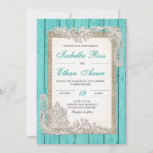 Trouwtemplate met vintage turquoise kaart (Voorkant)