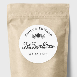 Trouwthee Favor 'Laat Liefde Brouwen' Ronde Sticker