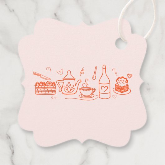 Trouwthee met Fantasievolle Krabbels Bedankjes Labels (Achterkant)