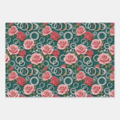 Trouwthema met Rozen en trouwringen Inpakpapier Vel (Voorkant 3)