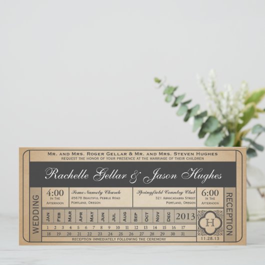 Trouwticket uit de oude doos III Punchout (Staand voorkant)