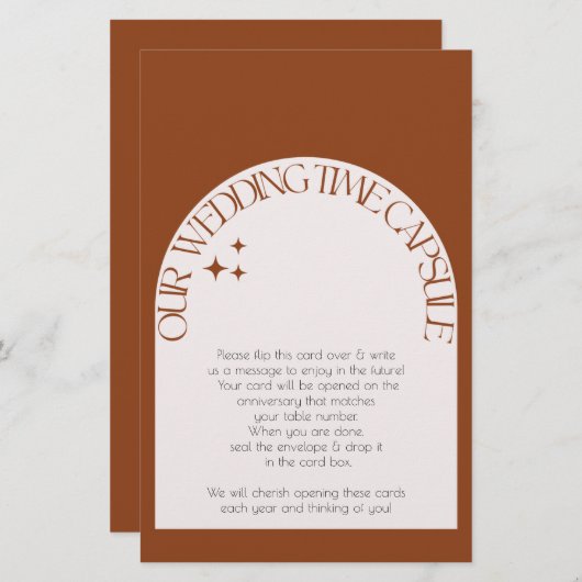 trouwtijdcapsule briefpapier (Voorkant / Achterkant)