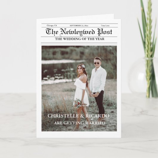 Trouwtijdlijn & Programma Infographic Krant (Voorkant)