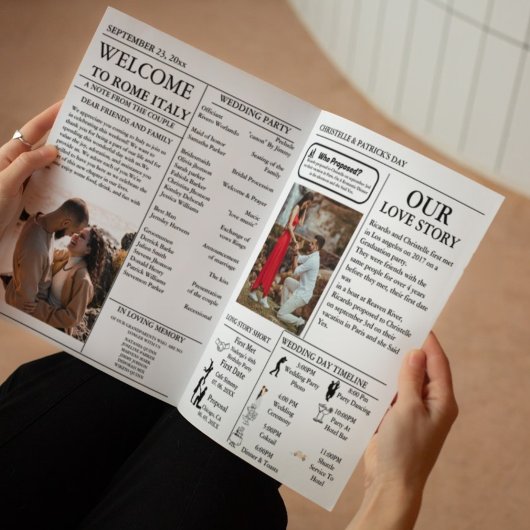 Trouwtijdlijn & programmabrochure infographic