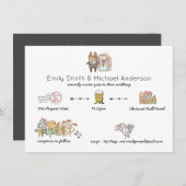 Trouwtijdlijn Uitnodiging Programma Bewaar Datum I (Voorkant / Achterkant)