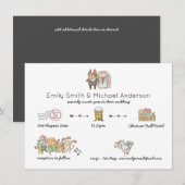 Trouwtijdlijn Uitnodiging Programma Datum Bewaren  (Voorkant / Achterkant)