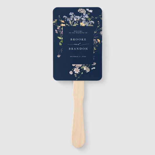 Trouwtijdlijn voor Navy Spring Wildflower Weide Handwaaier (Voorkant)